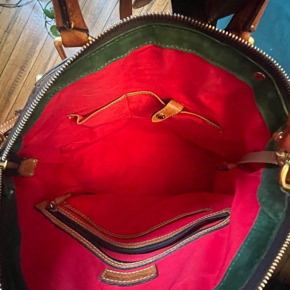 Dooney & Bourke Clayton Florentine leather satchel Natural Color Handbag Purse - Picture 6 of 9